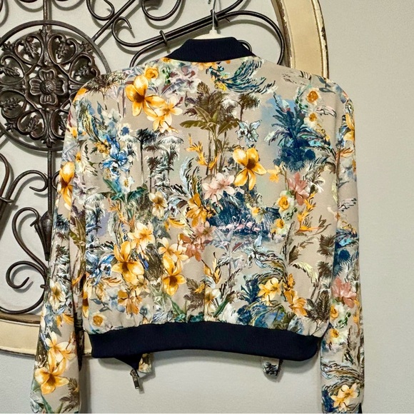 Zara Floral Crop Bomber Jacket - Picture 9 of 11